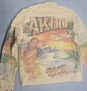 AKOO Jeansjacke Herren 4XL Hawaii All Over Print Vintage Straßen - Bild 1 von 13
