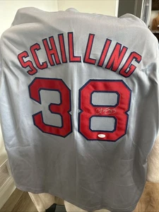 Curt Schilling Boston Red Socks Autographed Baseball Jersey JSA Certified - Picture 1 of 3