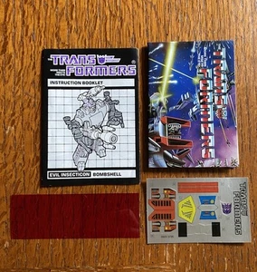 G1 Transformers 1985 BOMBSHELL Insecticon Instruction Booklet And Stickers - Picture 1 of 11