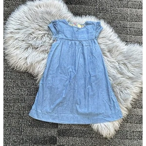 Mini Boden Easy Everyday Denim Dress with Pockets Girls Lined Size 6/7 - Picture 1 of 4