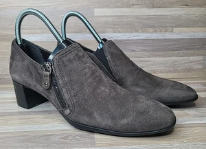 Munro Annee Taupe Suede Leather Bootie Side Zip Heel Comfort Women's Size 8 N - Picture 1 of 11