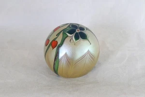 1979 ORIENT & FLUME ART GLAS BRIEFBESCHWERER GOLD AURENE ROTE HERZEN GEZOGENE FEDER - Bild 1 von 19