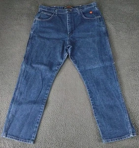 Wrangler Herren Flame Resistant Blue Jeans 38x30 Relaxed Fit Work Demin Dark Wash - Bild 1 von 12