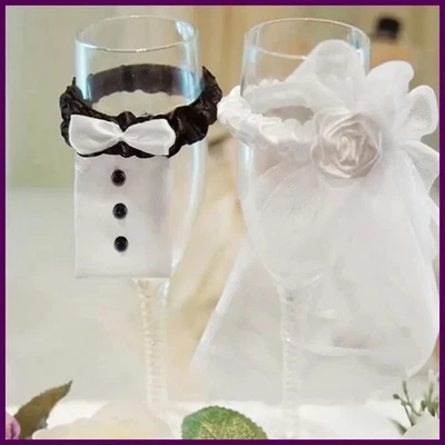 2 PIEZAS/par de tazas de vino champán para decoración de boda matrimonio novia y novio Foto 1 de 4
