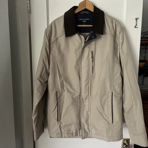 Dockers ~Men's Size XL~ Beige Bomber Full Zip Stain Defender Coat Jacket - Picture 1 of 5