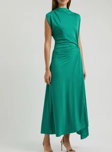 Victoria Beckham BNWT MIDI Dress UK8 US4 Peacock Green - Picture 1 of 8