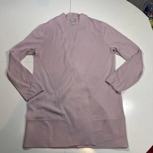 155. Chico’s Pink Open Front Woven Cardigan Sweater Light Pink 1P (US Mp) - Bild 1 von 10