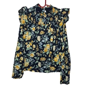 Janie & Jack Merchant Marine Floral Smocked Prairie Long Sleeve Top Size 10 Girl - Picture 1 of 8