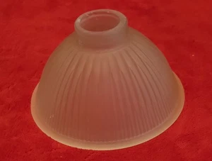 SATIN FROSTED RIBBED GLASS PENDANT LAMP LIGHT SHADE 2" FITTER 6.5" DIAM 4" HIGH - Picture 1 of 7