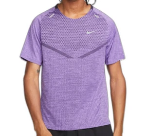Nike Men's Dri-FIT ADV Techknit Ultra S/S Purple Running Jersey DM4753-540 L - Picture 1 of 5
