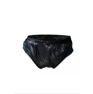 Men's Genuine Retro Black Leather Low-Cut Running Short Casual Gym Shorts - Picture 1 of 2