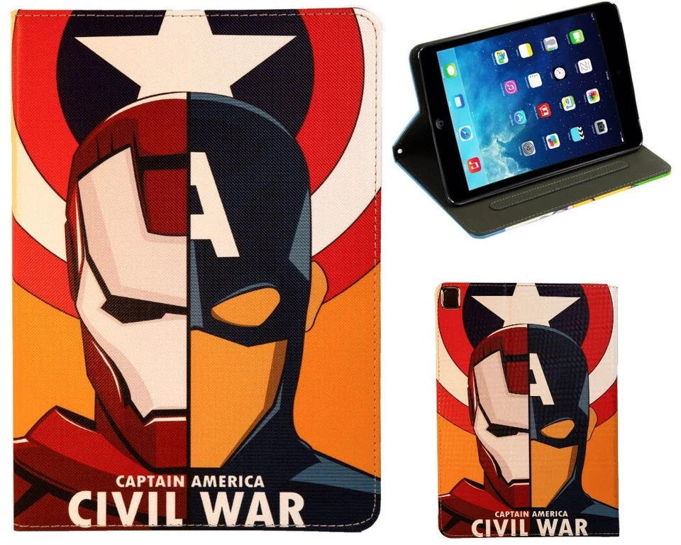 For iPad Pro 10.5 / 10.2 / Air 3 Captain America Iron Man Marvel Case Cover - Image 1 of 4