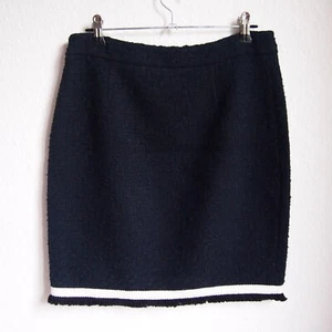 Minirock Moschino Boutique Gr. 36 IT 40 Navy Dunkelblau weiße Streife Bouclé - Bild 1 von 7
