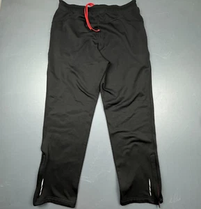 L.L. Bean Fleece Lined Pants Men's Large Black Stretch Athletic Zip Leg Joggers - Picture 1 of 14