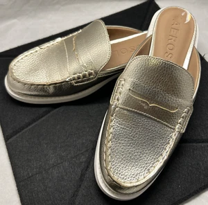 Mocasín Aerosoles Plateado Sally Mule Talla 7M - Imagen 1 de 6