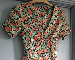 Topshop playsuit Size 6 cool cotton festival beach holidays ditsy - Picture 1 of 14