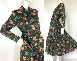 LIBERTY 80s wool dress / vintage 40s style / Made in England - Volup UK 18 - Picture 1 of 14