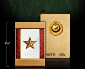 PIN SOLAPA MILITAR ESTRELLA DORADA INSIGNIA CONMEMORATIVA HECHA EN EE. UU. - Imagen 1 de 1