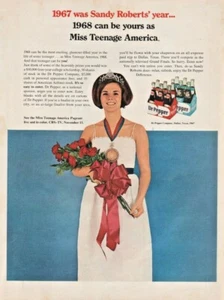 1967 Dr Pepper Miss Teenage America Sandy Roberts CBS TV - Vintage Advertisement - Picture 1 of 1