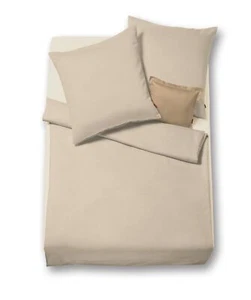 Fleuresse Lech Edelflanell Bettwäsche 135x200 Fischgrät uni beige 603089-07 - Bild 1 von 4