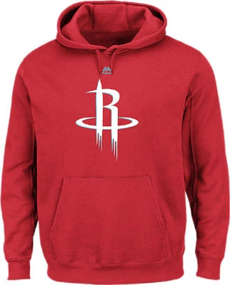 Houston Rockets Mens Red Majestic Logo 2 Hoodie Sweatshirt (Small) - Image 1 of 4
