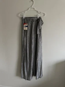 70s Vintage Judy Bond Silver Metallic Maxi Skirt - Picture 1 of 7