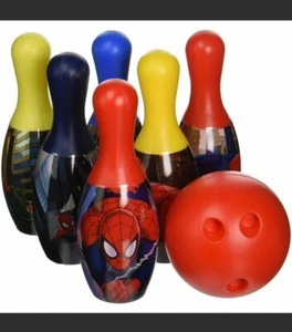 Nuevo Juego de Bolos Spiderman Personaje Favorito Marvel Correas a través de 6 alfileres y bola - Imagen 1 de 6