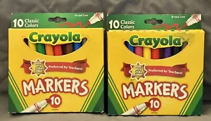 2 Pack of 10 Crayola Classic Markers 2 x 10 = 20 Missing 1 Marker ☹️ 19 Markers - Picture 1 of 13