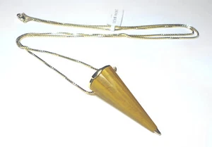 NEW NWT Genuine TIGER'S EYE 12k GP SARAH MAGID Dagger PENDANT/Necklace 32.5" - Picture 1 of 5