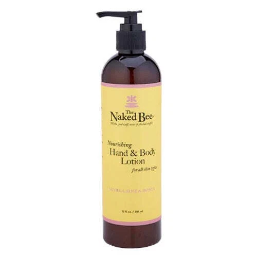 Naked Bee Hand & Body Lotion 12 Oz. - Vanilla Rose & Honey
