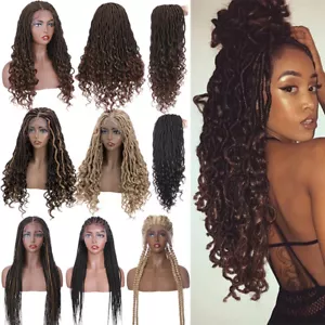 Goddess Foux Locs Afro Braiding Crochet Lace Wig Full W/ Baby Hair Black Thick - Picture 1 of 77