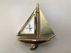 Boat Sailboat Bulova Watch Gold Color Clock Nice New Battery Works - Picture 1 of 12