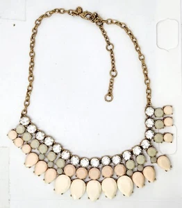 J CREW Rhinestone Bib Necklace Cleopatra Half Collar Art Deco Egyptian Revival - Picture 1 of 8