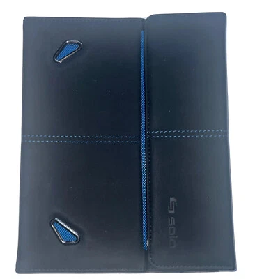 Funda protectora de cuero negra/azul para tablet Apple iPad. Foto 1 de 4