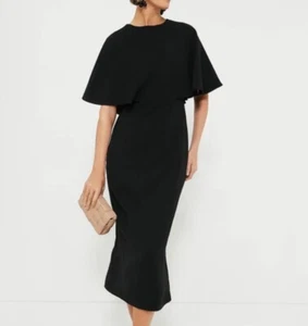 Pomander Place schwarz Cape Leah Kleid Größe 2 formell Midi Party Cocktail - Bild 1 von 18