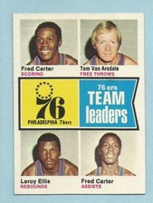 1974-75 Topps Basketball Philadelphia 76ers Leaders #94 Fred Carter NM/MT
