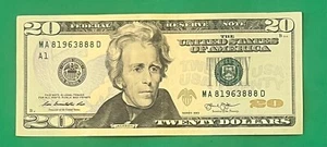 2013 20 Dollar Bill Special Date Birthday MA81963888D Circulated 8/8/1963 - Picture 1 of 8