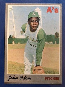 1970 Topps Baseball #55 John “Blue Moon” Odom Oakland Athletics