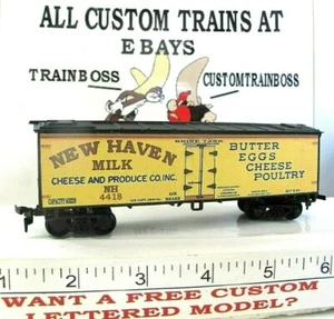 HO SCALE CUSTOM LETTERED NEW HAVEN MILK COLLECTIBLE REEFER PG 3 ALSO AVAIL O🍦🍦 - Picture 1 of 15