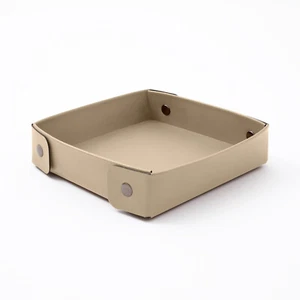 Leere Tasche Leder beige - Ablagefach für Schlüssel Schreibwaren Schmuck - Bild 1 von 5