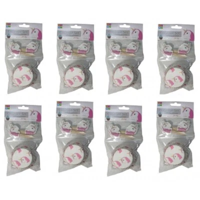 8x 24er Set Cupcakeform mit Schild EINHORN Muffinförmchen Muffin Backform Papier - Bild 1 von 4
