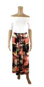ex M&S Abstract Print Casual Maxi Jersey Skirt - Picture 1 of 7