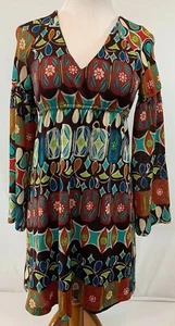 Mini Vestido Túnica Retro Hippie Boho Manga Campana Judith March Talla (S) - Imagen 1 de 6