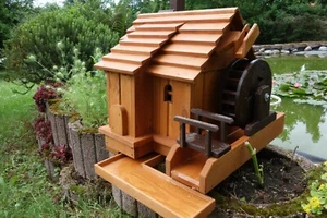 Wassermühle aus Kiefernholz 55x51x51cm Garten Deko Holz Dekoration funktioniell - Bild 1 von 8