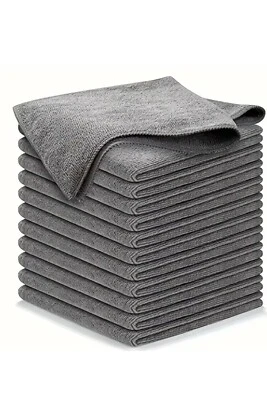 Microfibre Cleaning Cloths, Pack of 50, Grey, soft. - Image 1 of 4