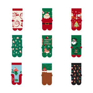 Woman Christmas Socks Tree Snowflake Elk Snow Cotton Tube Crew AU - Picture 1 of 11