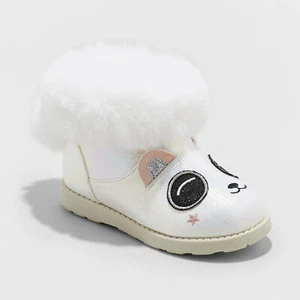 Cat & Jack Kleinkind Mädchen Dyllis Panda modische Stiefeletten weiß Größe 5 - Bild 1 von 3