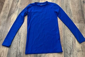 Blue Long Sleeve Athletic Shirt Size 8 Boys Sports Under Shirt - Picture 1 of 6