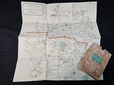 Mapa de finales del siglo XVIII A Sketch Roads dentro de catorce millas de Tunbridge Wells COL manual Foto 1 de 4