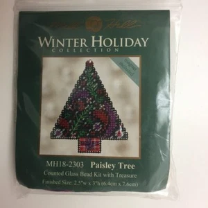Kit perline punto croce albero paisley vacanze invernali Mill Hill ornamento con treasu - Foto 1 di 2